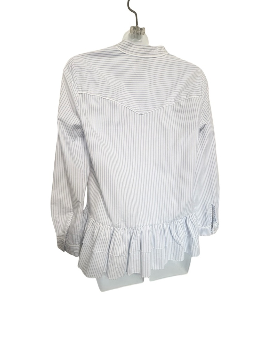 Madewell x Karen Walker Striped Button-Front Blouse Light Blue & White - Picture 2 of 5